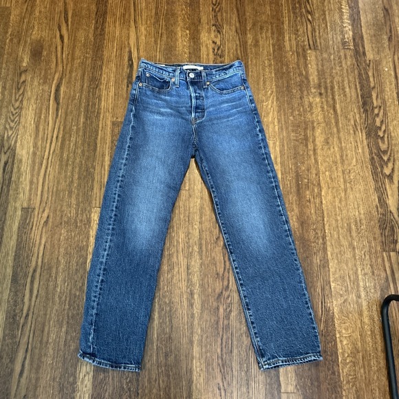 Levi's Denim - Levi 501 Jeans Womens 25 Blue Dark Wash Button Fly Wedgie Straight Leg Modern